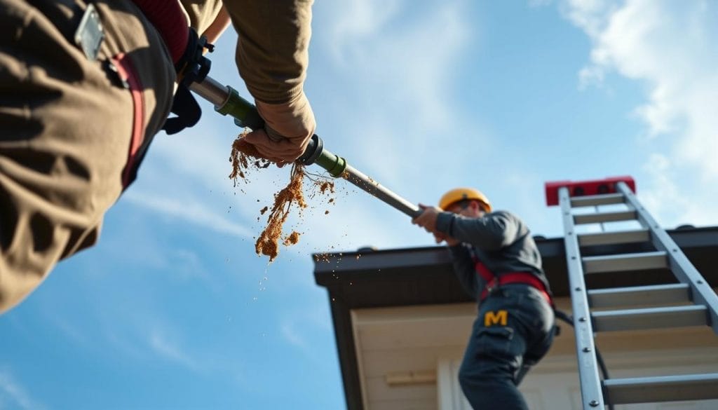 gutter cleaning process